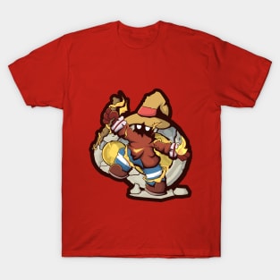 Character fire light wizard with magic wand T-Shirt